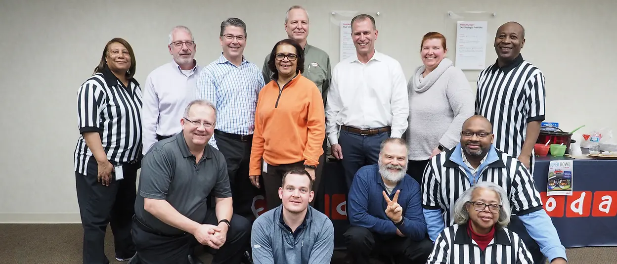 Members of the AAAMD, at their 2019 Soup-er Bowl fundraiser called “Chefs and Refs” with all proceeds donated to the United Negro College Fund.