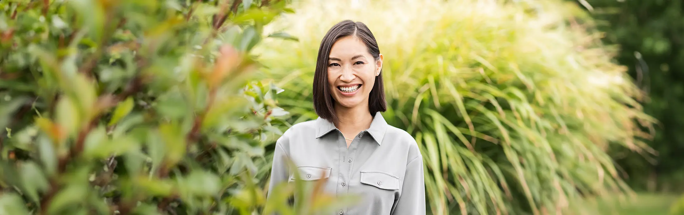 woman smiling into camera