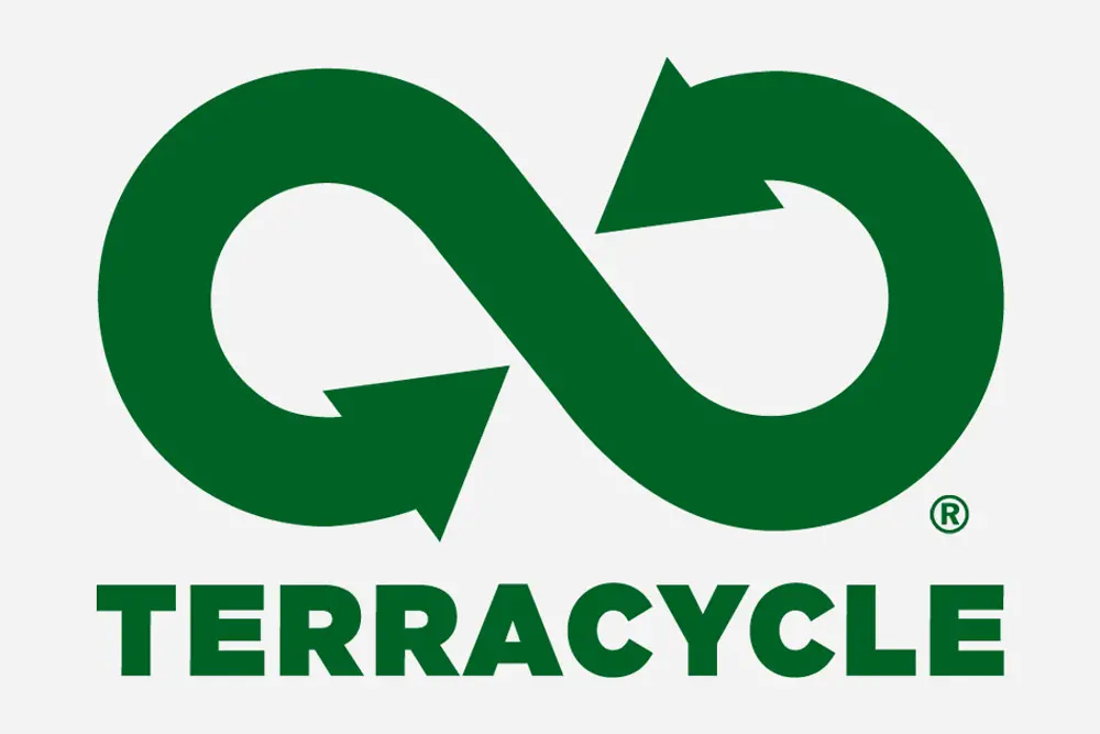 Green Terracycle logo, showing infinity sign with embedded logo along with the name of the organization