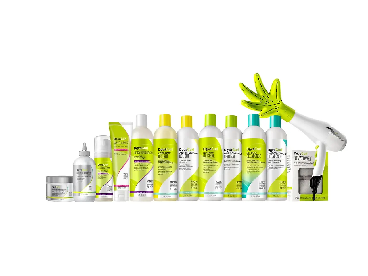 DevaCurl’s product range includes cleansers, conditioners, styling products, styling accessories, and treatments.